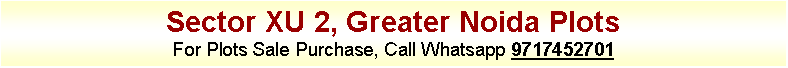 Text Box: Sector XU 2, Greater Noida PlotsFor Plots Sale Purchase, Call Whatsapp 9717452701